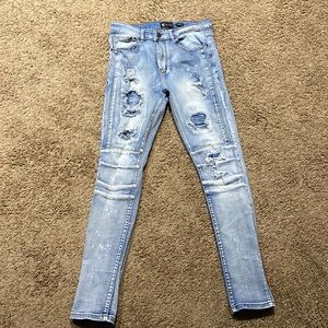 Light Blue Distressed Skinny Jeans